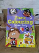 80 x BRAND NEW PIRATE COLOURING STICKER BOOKS. CONTAINS OVER 50 STICKERS. PRICE MARKED AT £4.99