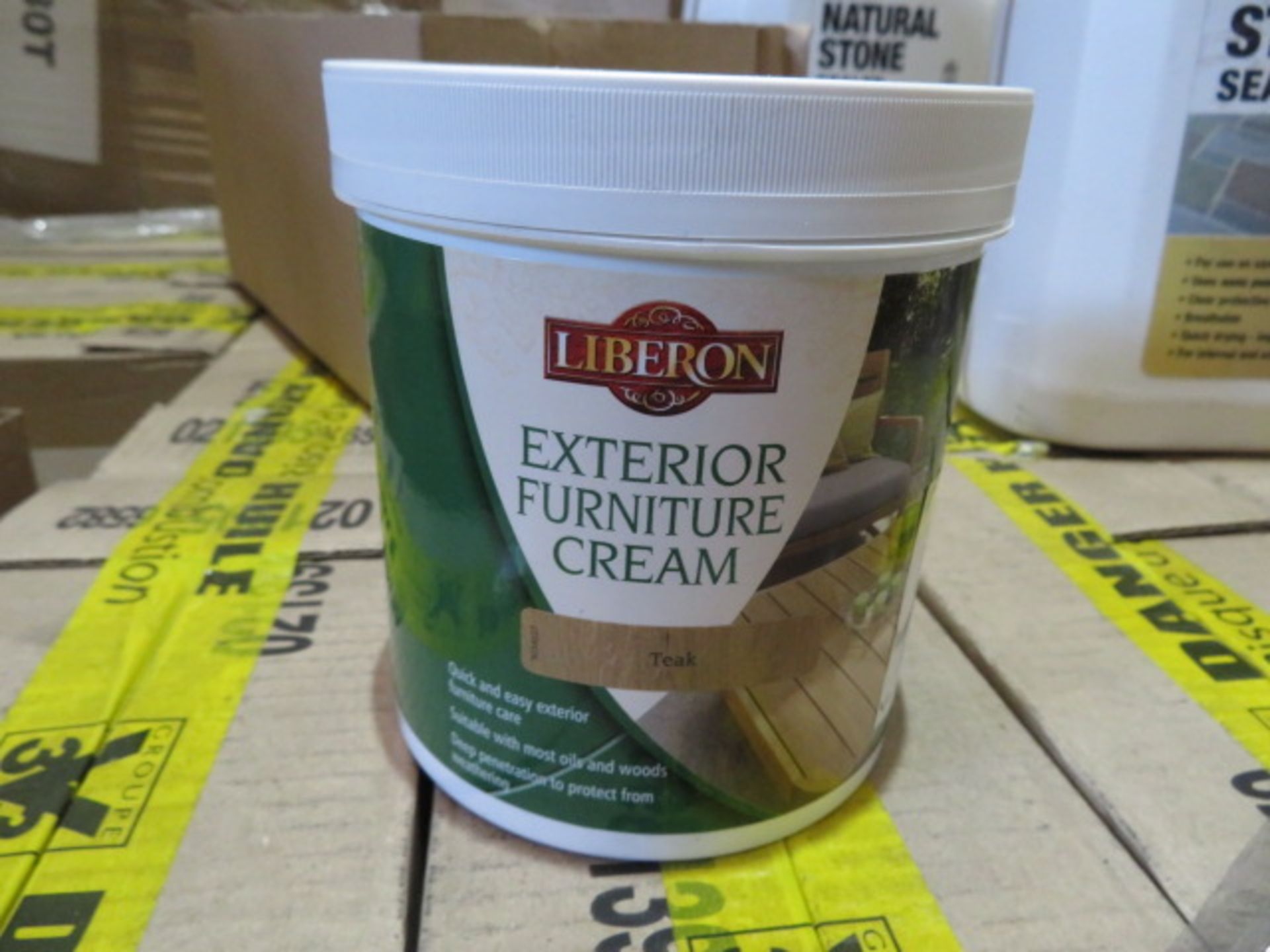 36 x SEALED TUBS OF 1L LIBERON EXTERIOR FURNITURE CREAM IN TEAK