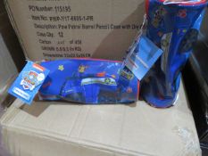180 x BRAND NEW PAW PATROL BARREL PENCIL CASE WITH DIE CUT. PRICE MARKED AT 3.50 EACH