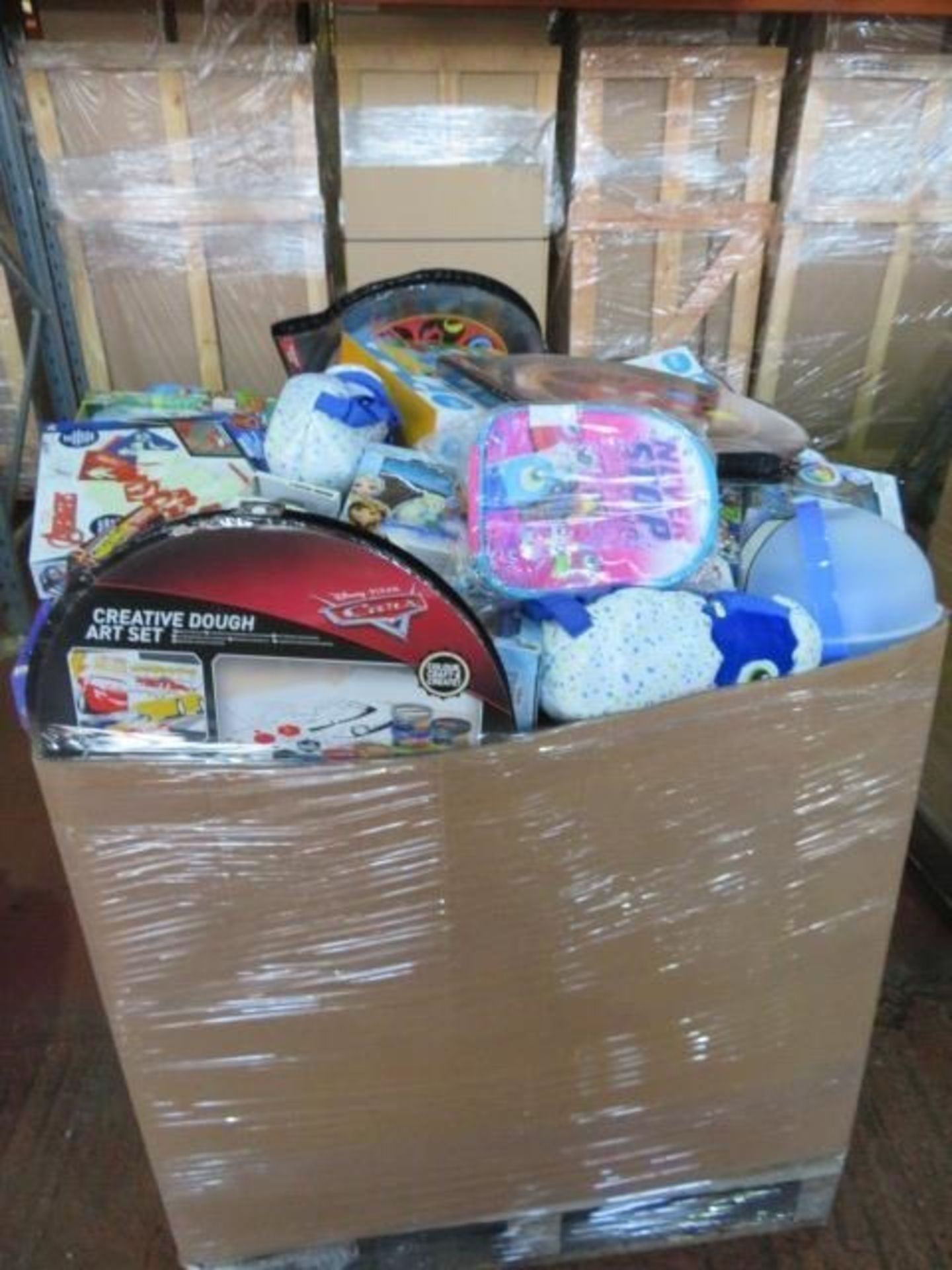 (P2) Large pallet of brand new stock to include: cars craft & dough set, lego 3d backpack,