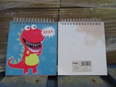 144 x BRAND NEW DINOSAUR DIE CUT NOTEPAD. RRP £1.99 EACH