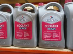 8 x SEALED BLUECOL 5L OE 30/34 COOLANT MEETS OEM REQUIRMENTS. EXTENDED LIFE ANTIFREEZE