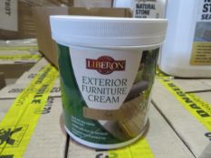 36 x SEALED TUBS OF 1L LIBERON EXTERIOR FURNITURE CREAM IN TEAK