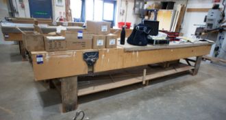 Large Woodworking Bench, 16ft x 3ft including vice