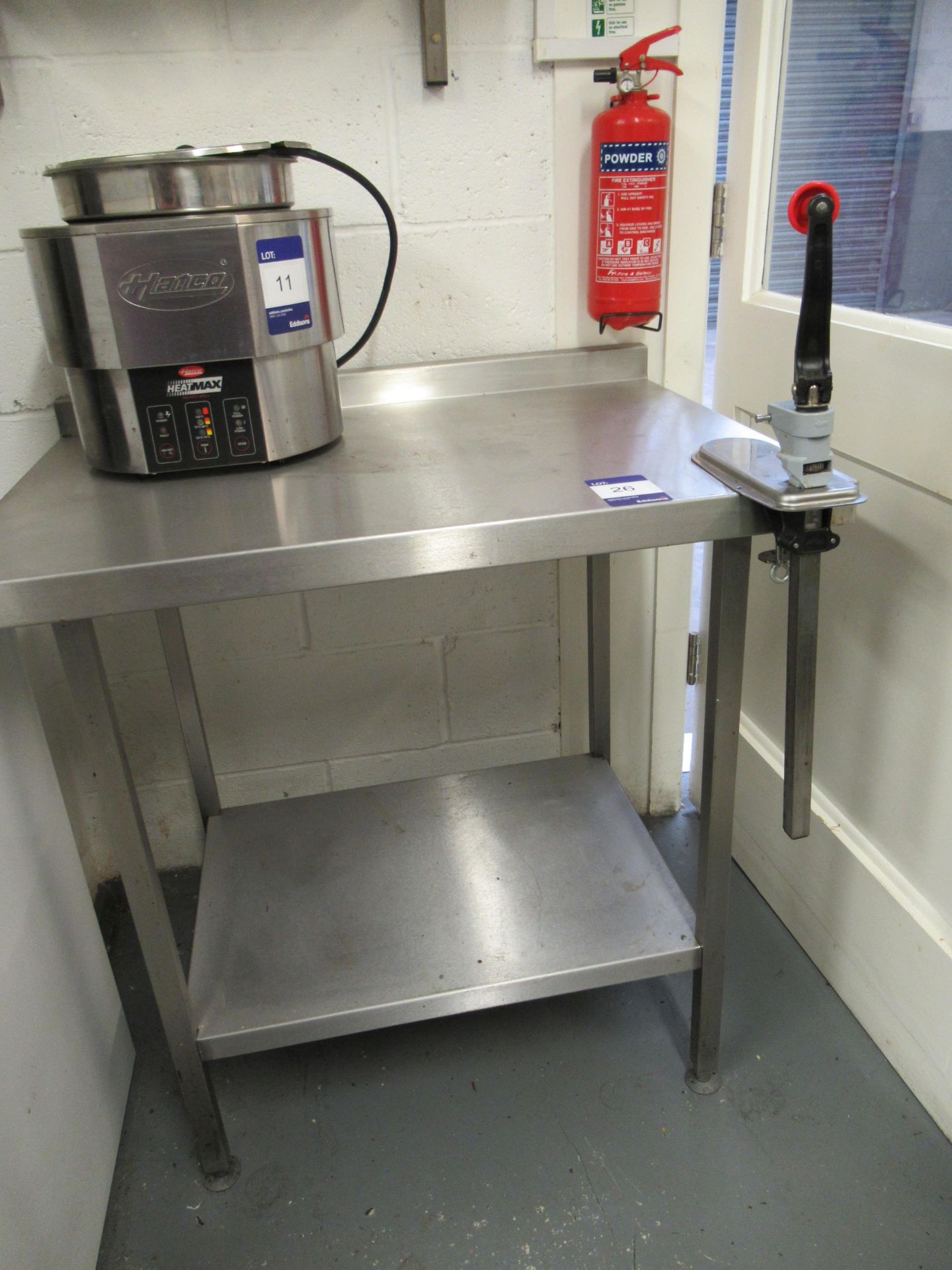 Stainless Steel Preparation Table with Undershelf 900x650mm with Mechanical Tin Opener