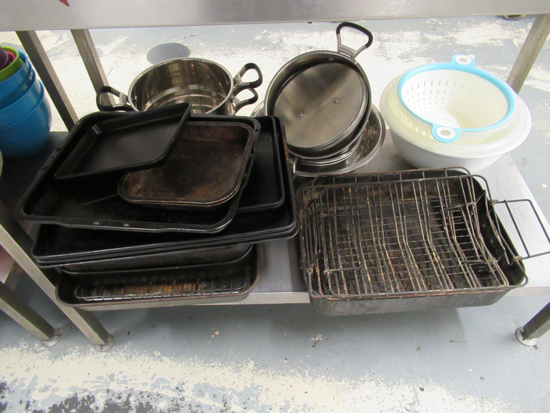 Quantity of Various Pots, Pans, Trays etc. to 2 Shelves - Image 2 of 2