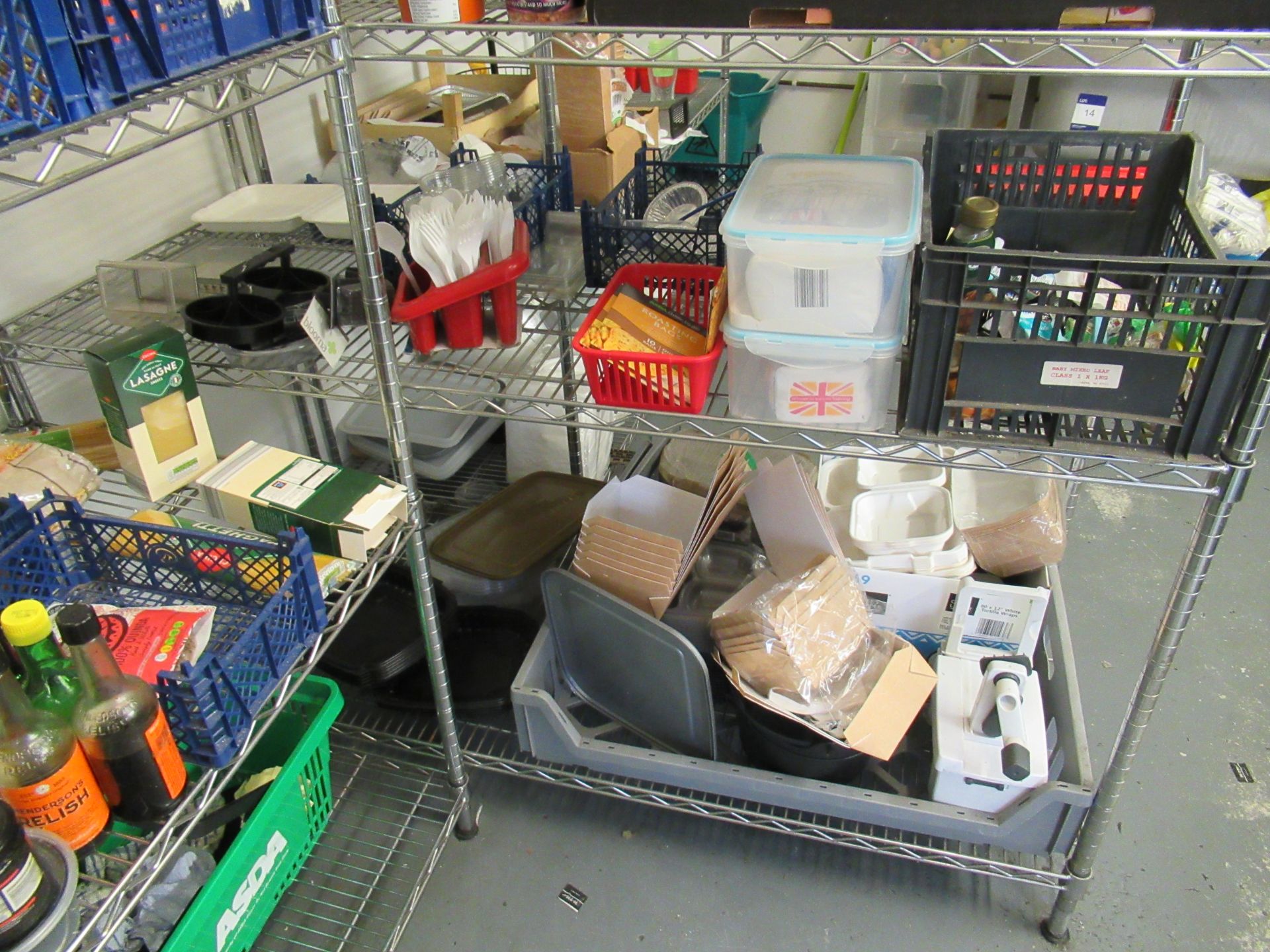 3 Various 4 Tier Wire Type Kitchen Shelving and Contents - Image 7 of 7