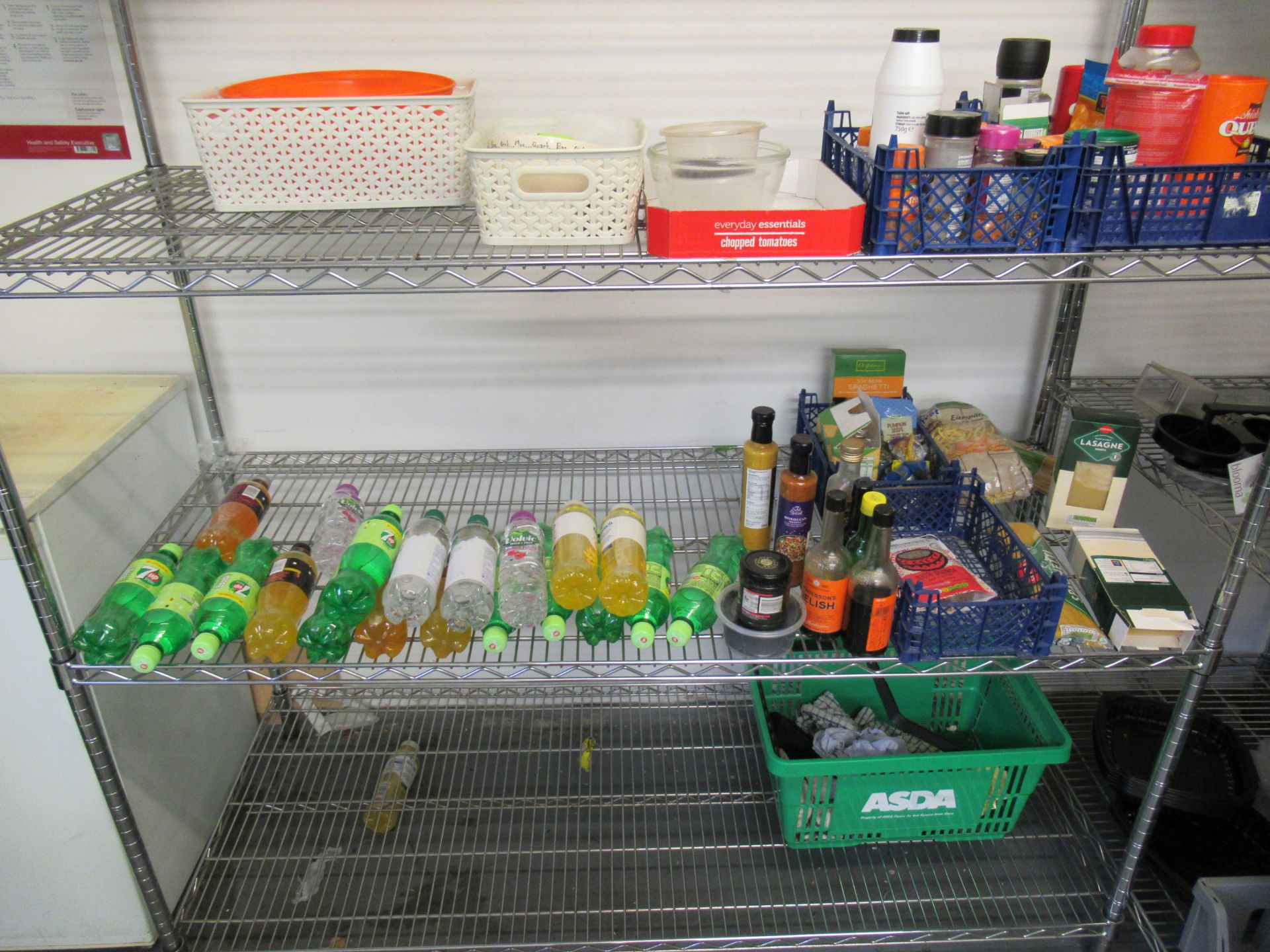 3 Various 4 Tier Wire Type Kitchen Shelving and Contents - Image 6 of 7