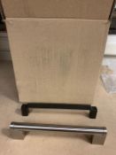 (KH20) APPROX. 50 x KITCHEN DOOR HANDLES - MATT BLACK SHAPED D BAR, BOSS HANDLE ETC