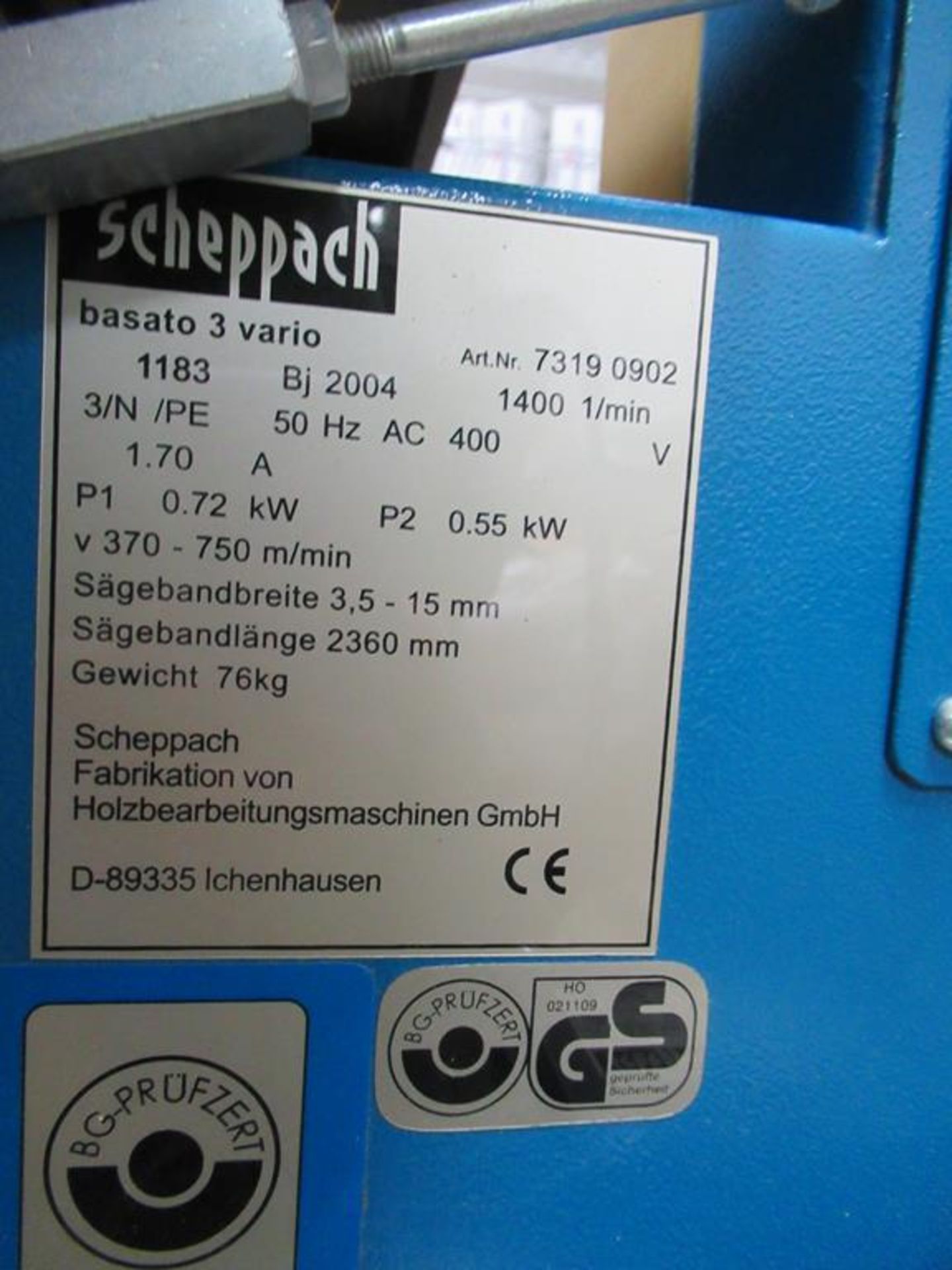 A Scheppach Basato 3 vertical band saw - Image 4 of 8