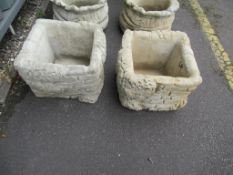 2 x brick square planters