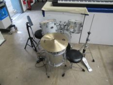 Yamaha second hand five drum set (a/f) with stand, stool etc.