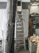 A selection of aluminium ladders