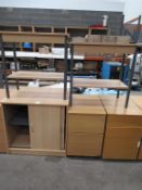 Sliding door cabinet with 2 x other cabinets and 2 x tables