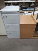 Silverline 3 drawer filing cabinet and another 3 drawer filing cabinet