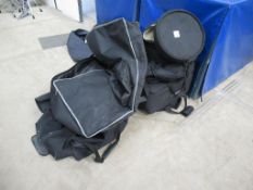 Qty of assorted drum bags - 1 x with guitar straps