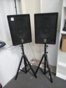 Pair of second hand Yamaha AX12 speakers on stands