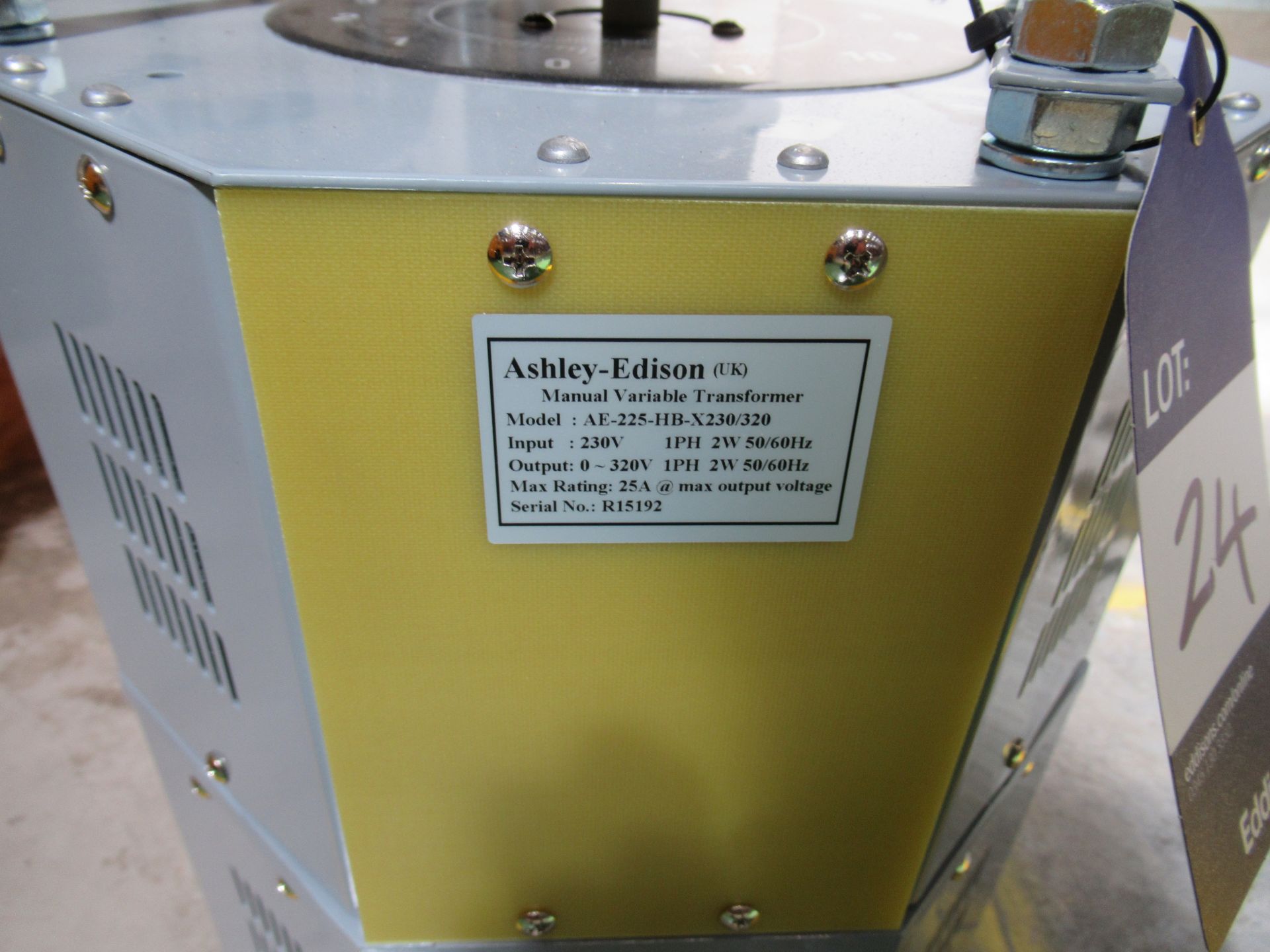 Ashley Roberts AE-225-HB-X230/320 Variable Transformer Serial Number R15192 (Box Unused) - Image 2 of 4