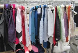 Quantity of used mens shirts with ties and cravats