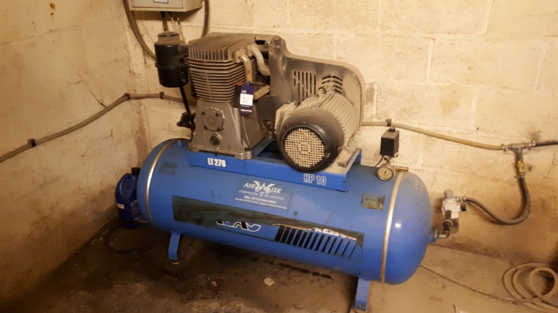 Abac LT 270 litre HP10 compressor *Please note, the machine is hard wired and it is the purchasers