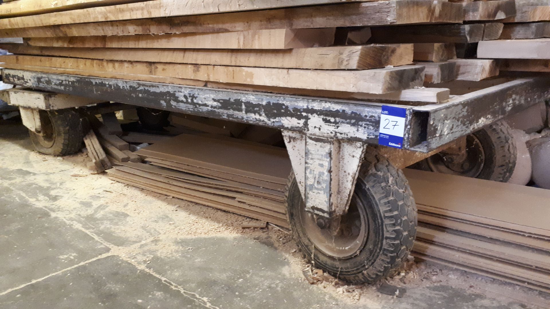 Heavy duty platform trolley, approx. 10ft (wood not included)