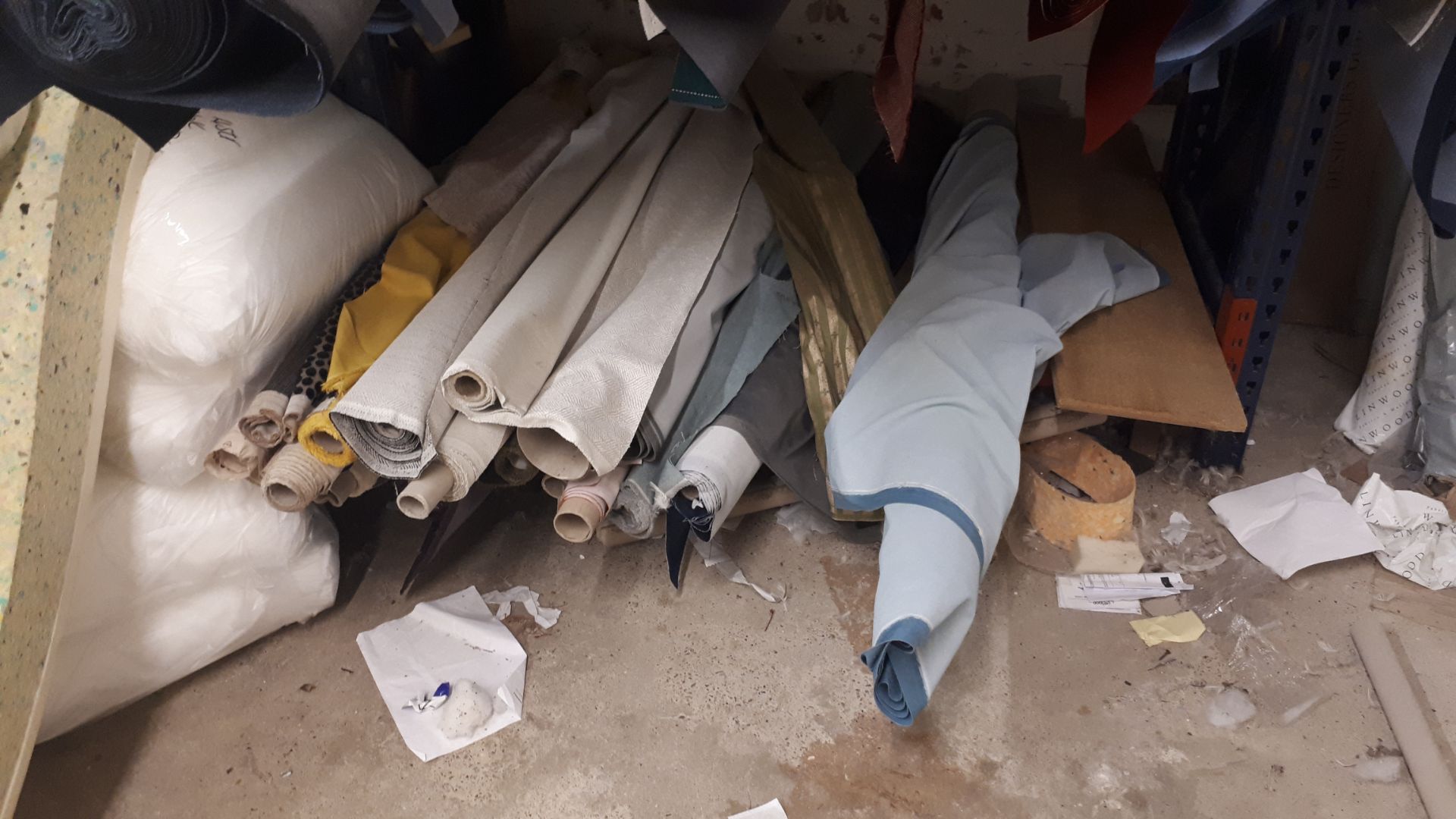 Assortment of various rolls of fabric, including off-cuts, to bay of racking - Image 3 of 4