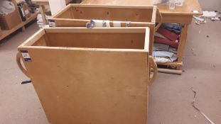 2 x Mobile packing trolleys, Length = approx. 40”, depth = approx. 36”