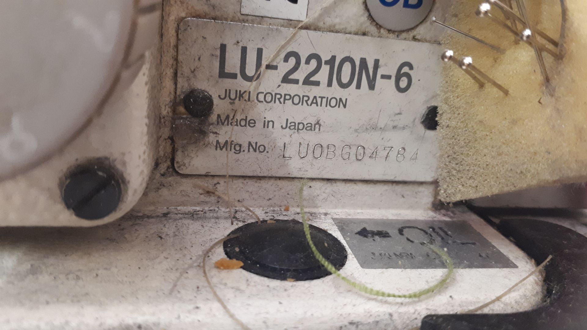 Juki LU 2210N-6 single needle high speed lockstitch machine with Efka 810 stitch box - Image 3 of 3