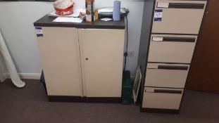 Double door metal cabinet, and 4 drawer filing cabinet