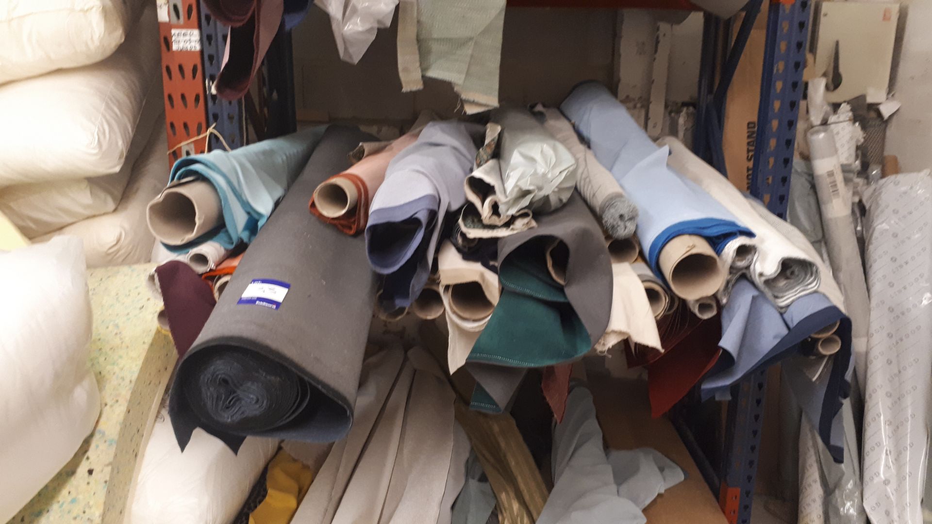 Assortment of various rolls of fabric, including off-cuts, to bay of racking - Image 2 of 4
