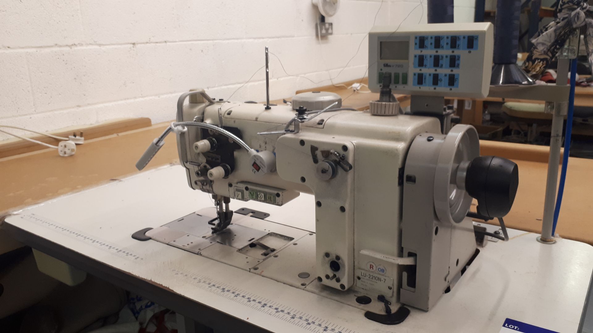 Juki LU 2210N-7 high speed single needle lock stich machine with Efka V720 stitch box, 240v - Image 2 of 3