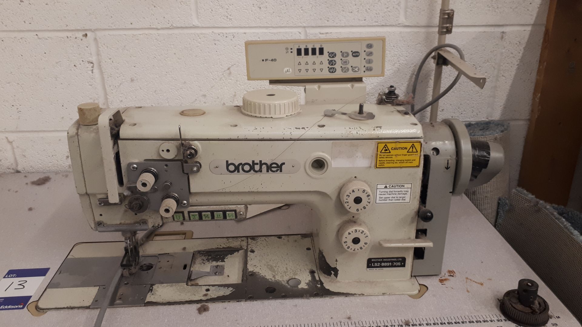 Brother LS2-B891-705 single needle walking foot machines with F-40 stitch box, 240v (Spares or - Image 2 of 3