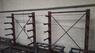 2 x 5 shelf Steel Fabricated Cantilever Stock Racks (Contents not included)