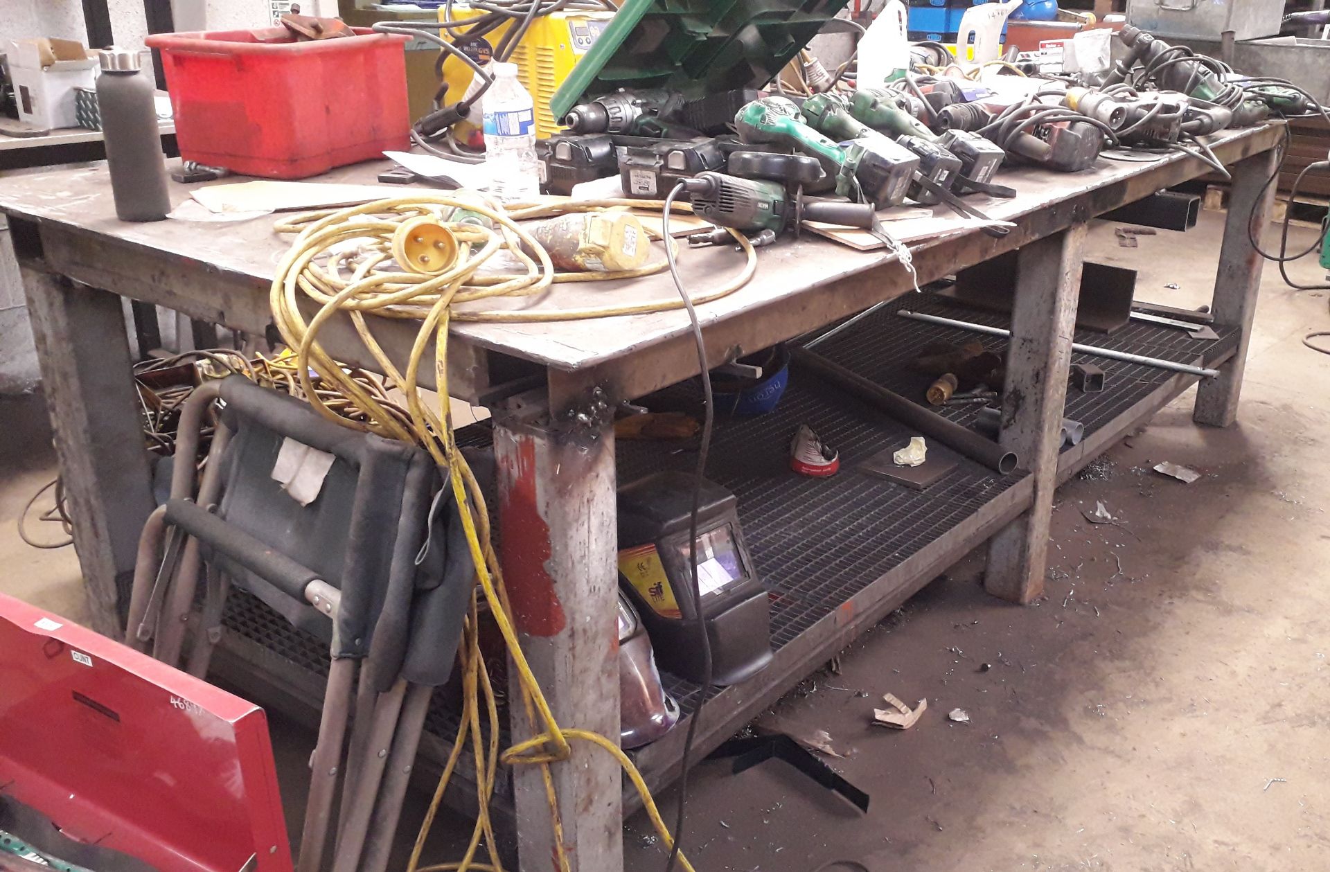 Steel Fabricated Welders Table (Contents not included)
