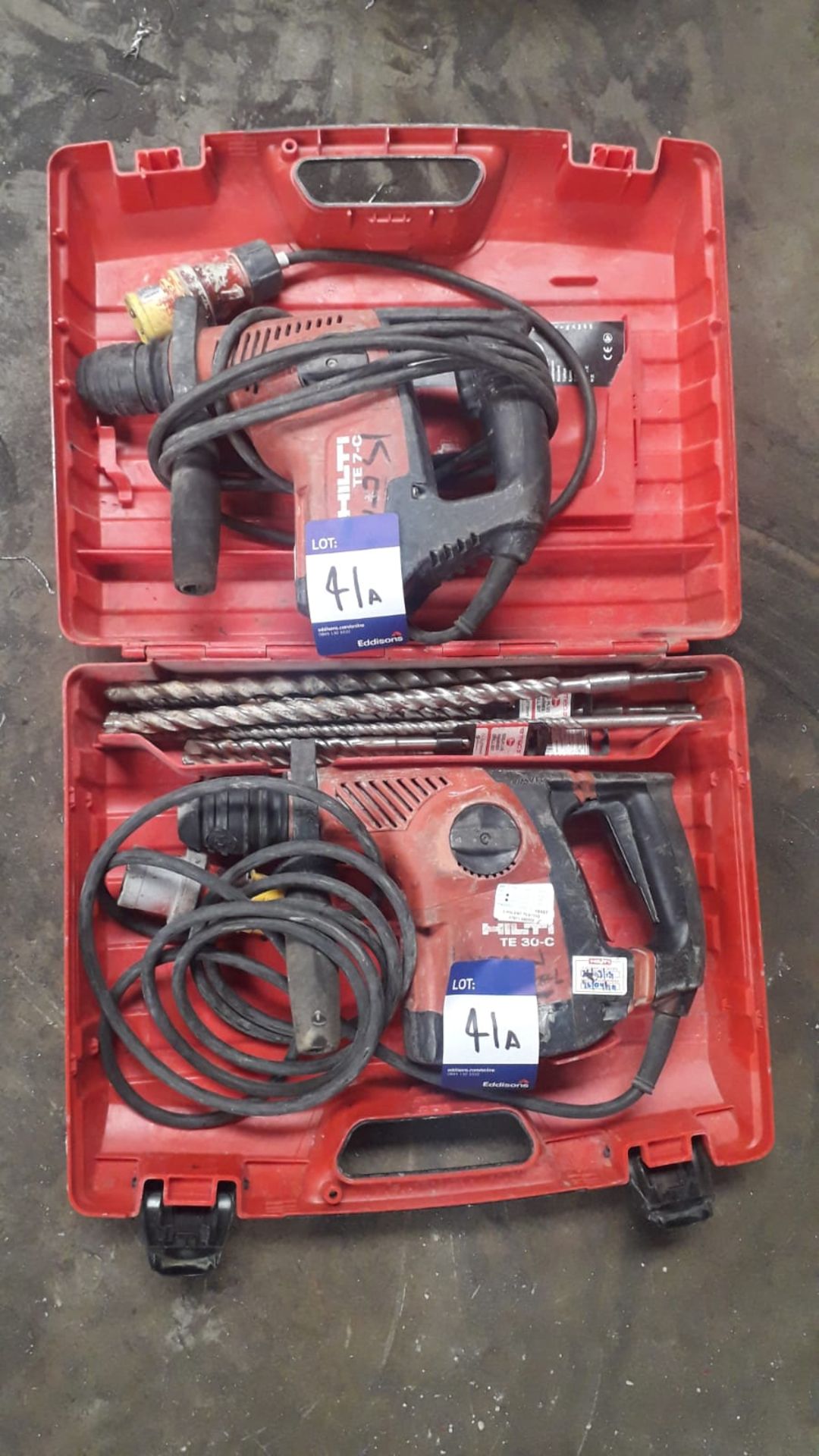 2 X Hilti 110v Rotary Hammer Drills comprising of