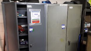 2 Steel Cabinets and Contents and Bay of Racking