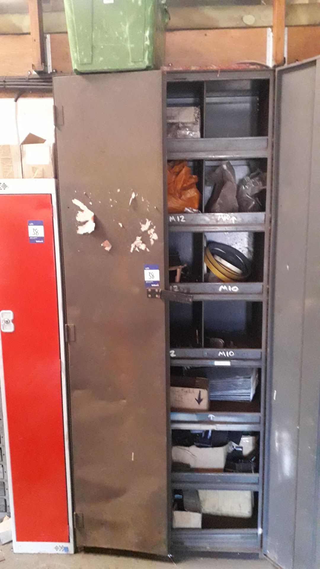 2 x Steel Cabinets and Upright Single Door Locker