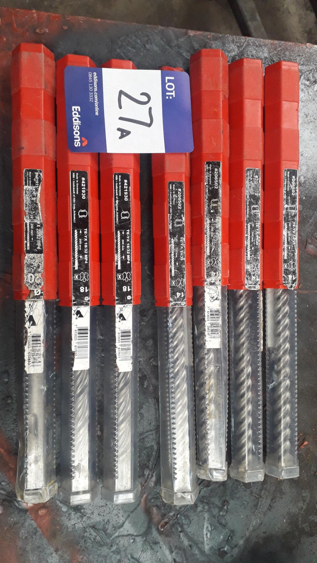 7 x various Hilti TE-YX Hammer Drill Bits