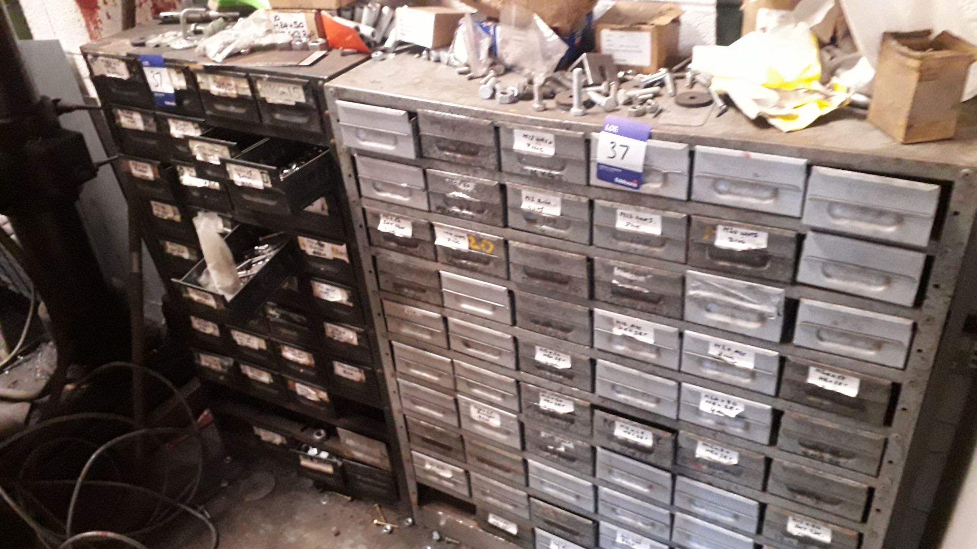 3 x Multi Drawer Chests with Quantity of Stainless Steel, Zinc and Galvanised Fittings