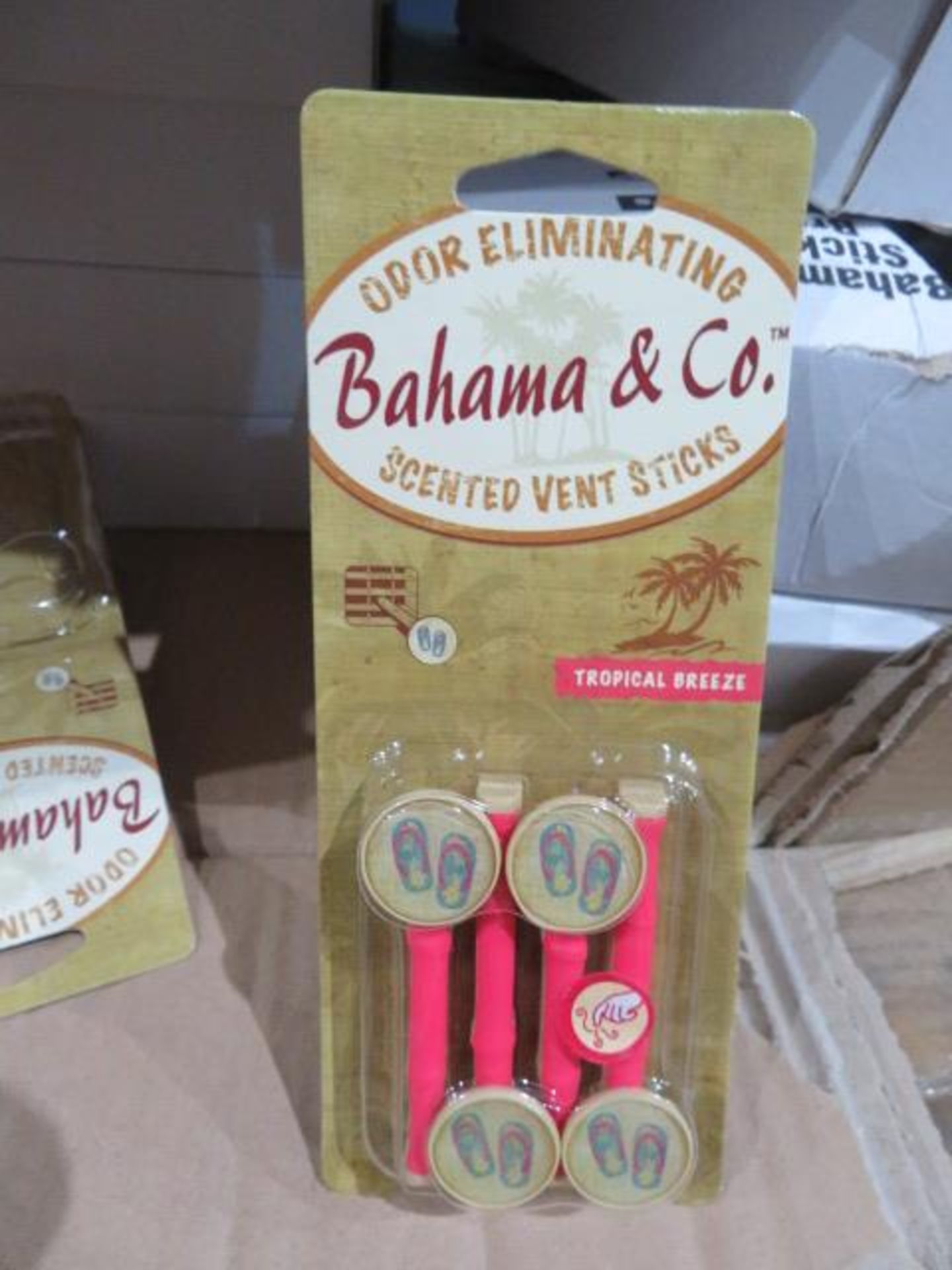 288 PACKS OF BAHAMA & CO SCENTED VENT STICK AIR FRESHNERS FOR CARS