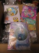 72 x ASSORTED BEACH BALLS INCLUDING DISNEY FROZEN, SHIMMER & SHINE, DISNEY PIXAR CARS