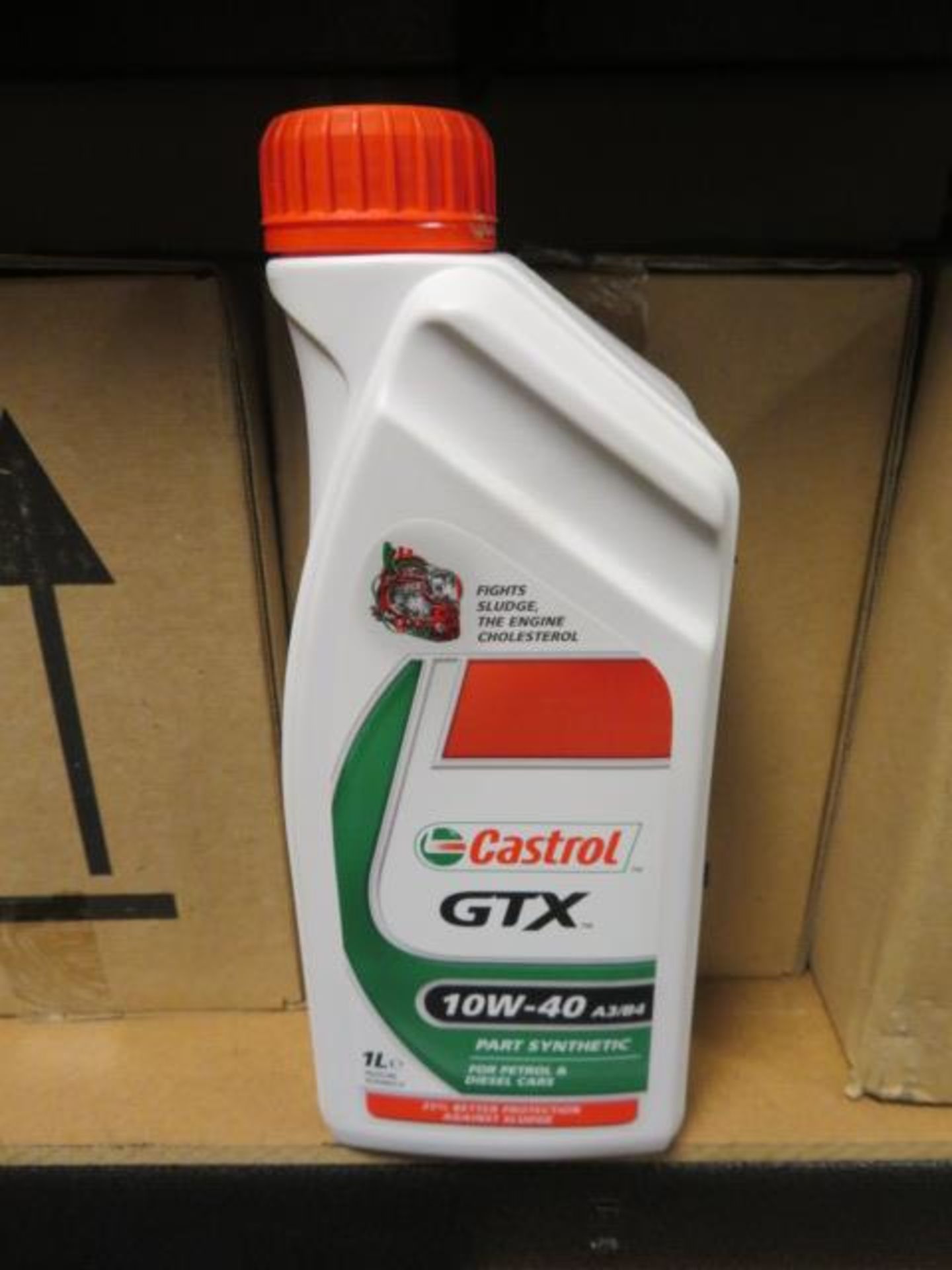 24 x CASTROL GTX 10W-40 PART SYNTHETIC OIL 1L