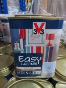 30 x 1L TINS OF V33 EASY FURNITURE BLUE ICE SATIN