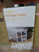 20 x SETS OF TESCO 4 SHOE STORAGE BOXES - INTERLOCKING VERSATILE STORAGE TO FIT ANY SPACE