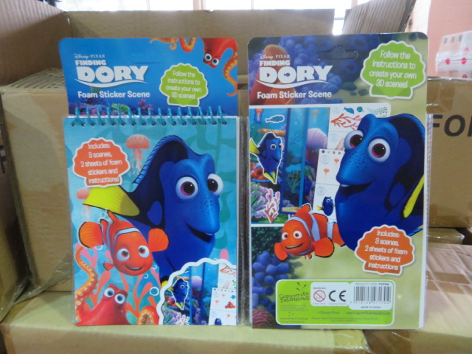 288 x DISNEY PIXAR FINDING DORY FOAM STICKER SCENE PLAY SETS. RRP £5.99 EACH