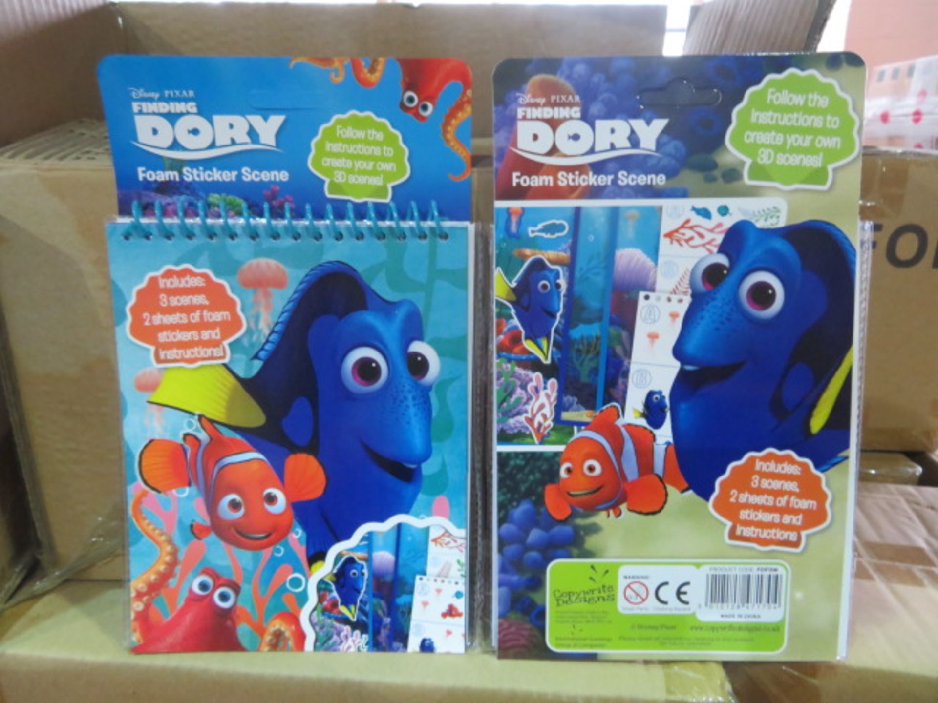 288 x DISNEY PIXAR FINDING DORY FOAM STICKER SCENE PLAY SETS. RRP £5.99 EACH