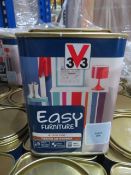 30 x 1L TINS OF V33 EASY FURNITURE BLUE ICE SATIN