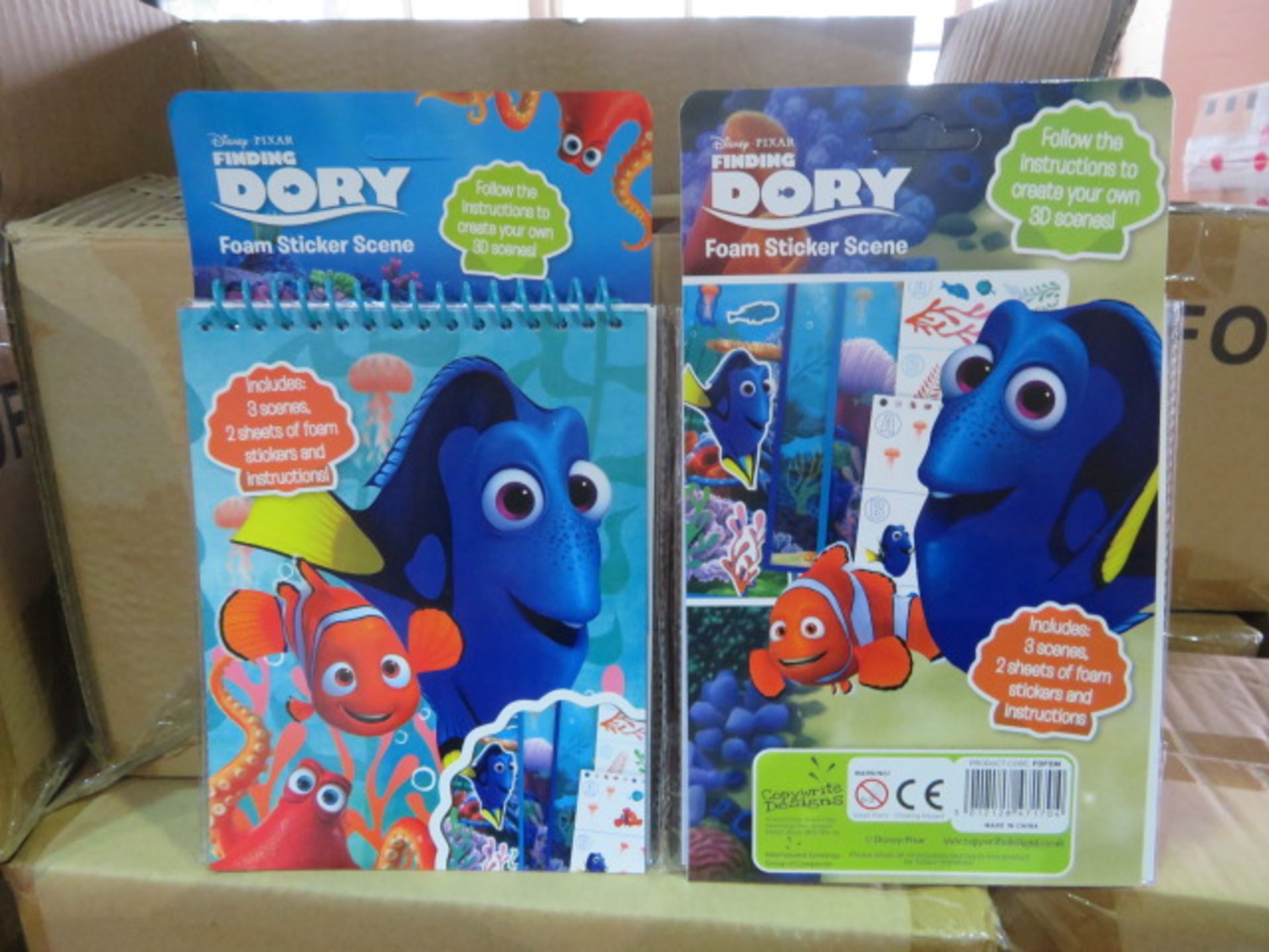 288 x DISNEY PIXAR FINDING DORY FOAM STICKER SCENE PLAY SETS. RRP £5.99 EACH