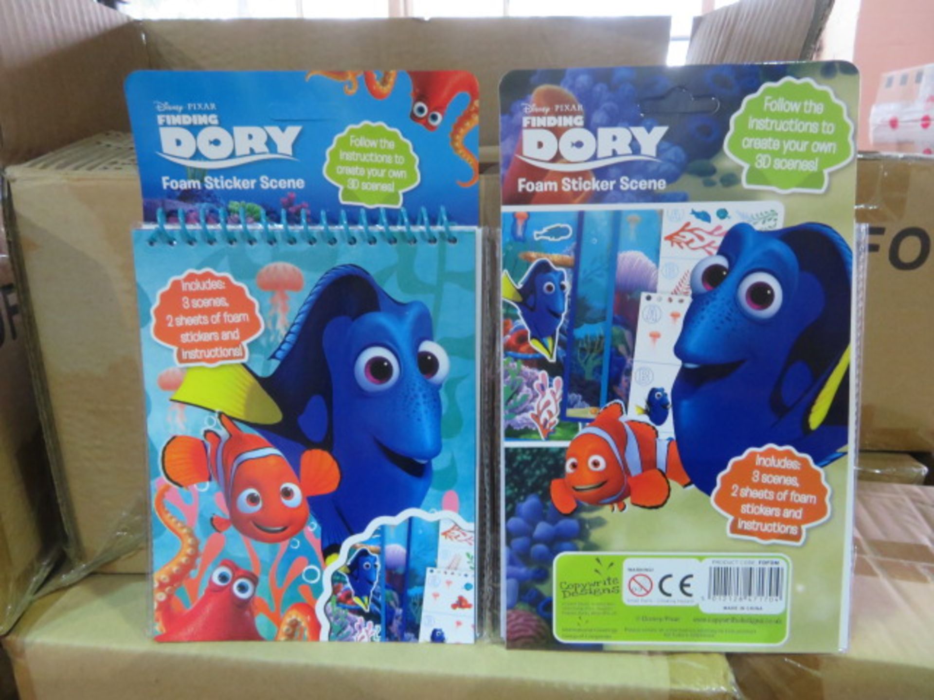 288 x DISNEY PIXAR FINDING DORY FOAM STICKER SCENE PLAY SETS. RRP £5.99 EACH