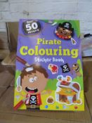 80 x BRAND NEW PIRATE COLOURING STICKER BOOKS. CON